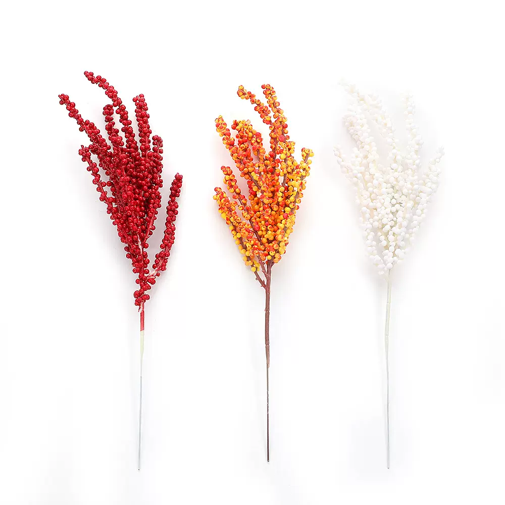 新款多头粘粒圣诞节装饰品 家具摆设装饰diy插花田园风拍摄道具