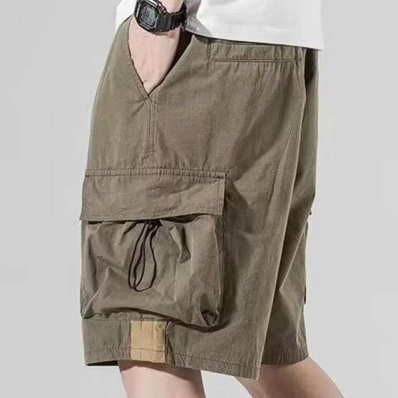 Men's Tooling Shorts Summer New Korean Style Loose Casual Pants Ins Trendy Brand Fashion Solid Color Outer Wear Pants