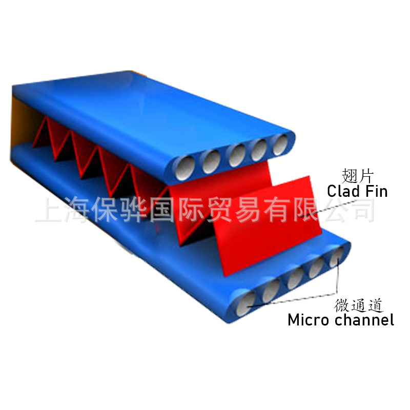 55KW单片微通道冷凝器组合灵活，根据工况和压缩机排量做不同设计