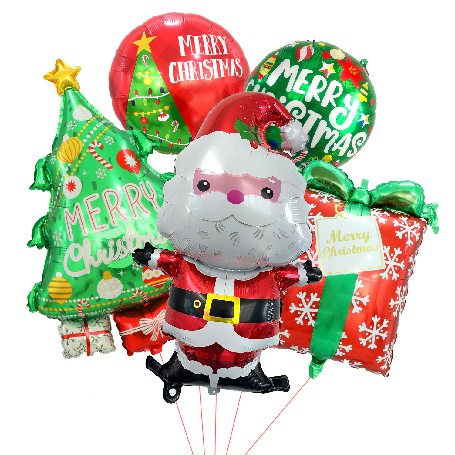 Santa Claus transfronterizo caja de regalo de árbol de Navidad película de aluminio set de globos Navidad Nochebuena decoración de fiesta