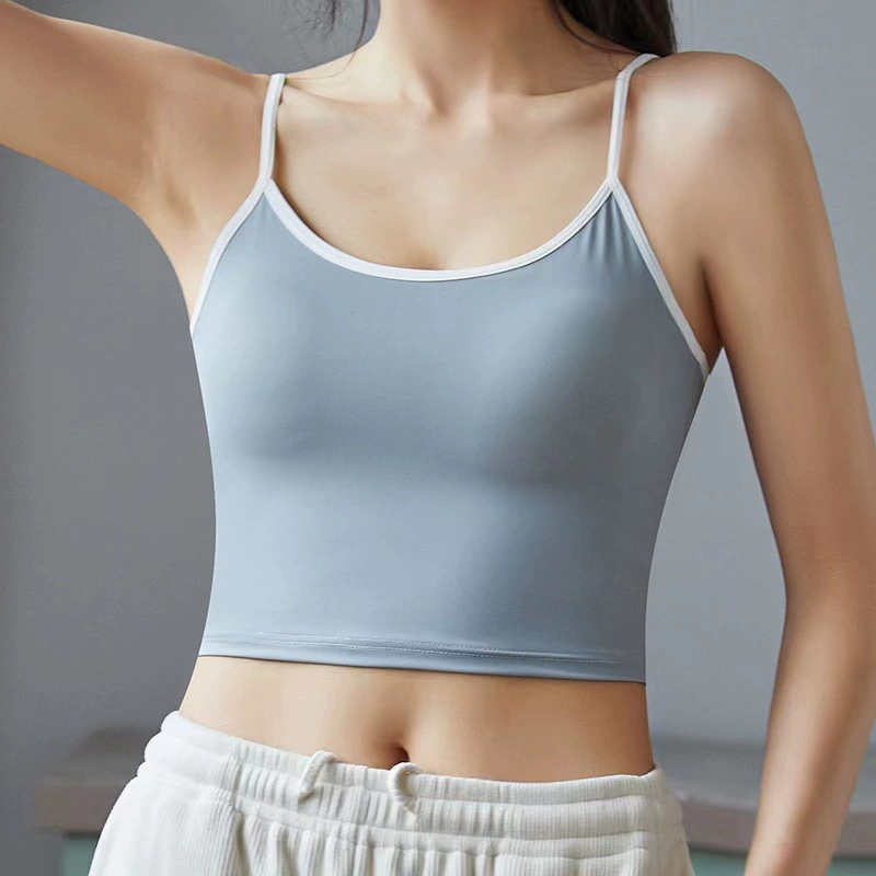Оптовая Продажа с фабрики Весна и лето новый ледяной Шелковый жилет с нагрудной накладкой без стального кольца красота назад дно Спортивное нижнее белье, обернутое грудью