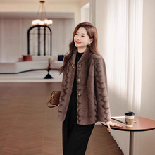 大衣皮毛一体加厚水貂绒短款外套皮草中老年女2025新款妈妈秋冬装