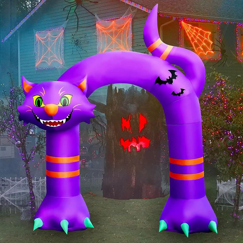 Трансграничные поставки ПВХ надувной Хэллоуин арки призрачный кот для газона внутренний двор открытый двор вечеринка