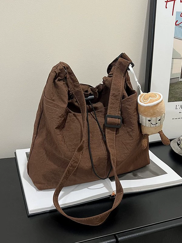 One-Shoulder Nylon Drawstring Bag, Waterproof and Spacious, Adjustable Strap, Lightweight