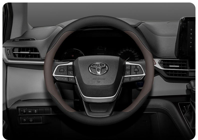 Suitable for Toyota Senna steering wheel cover Highlander Gravia Front Landa Senna car interior leather handle cover