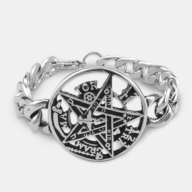 Foreign Trade Stainless Steel 11mm Solomon World Tree Skull Animal Death Halloween Couple Bracelet Wholesale