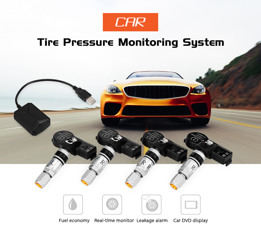 Cross-Border Android Navigation Car USB Tire Pressure Monitoring System Tpms Internal and External Wheel Temperature Detection