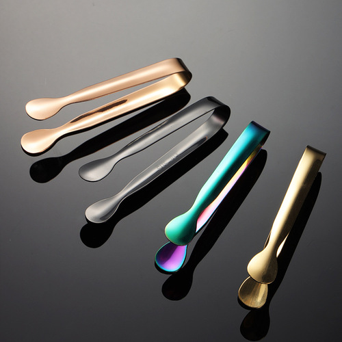 Aion 304 stainless steel round head sugar clip small ice clip titanium plated colorful hotel towel clip food clip
