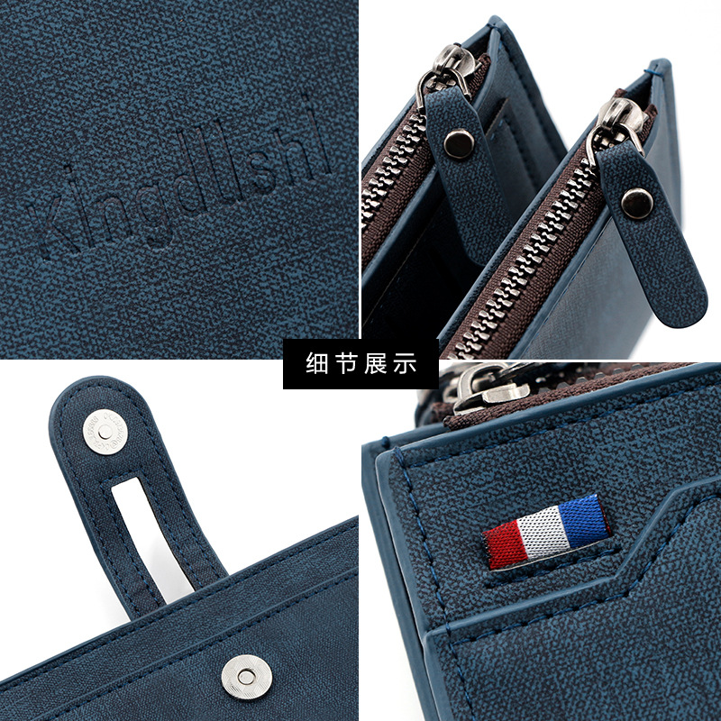 Nuevos hombres billetera larga moda simple pu hebilla magnética bolso de los hombres multi-Tarjeta titular embrague monedero al por mayor