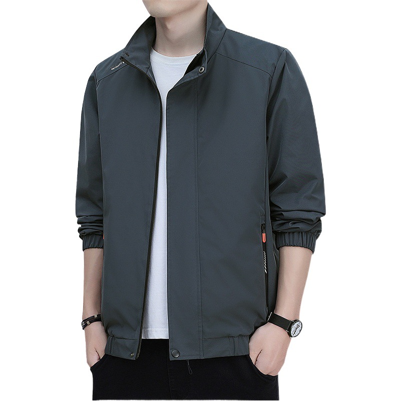 Chaqueta de hombre primavera y otoño 2024 nueva moda de abrigo casual de cuello, ropa de hombre joven, ropa delgada, tamaño grande