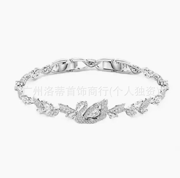 施家高版本恶魔之眼手镯采用施华洛元素世奇灵动方糖天鹅手链女环|undefined