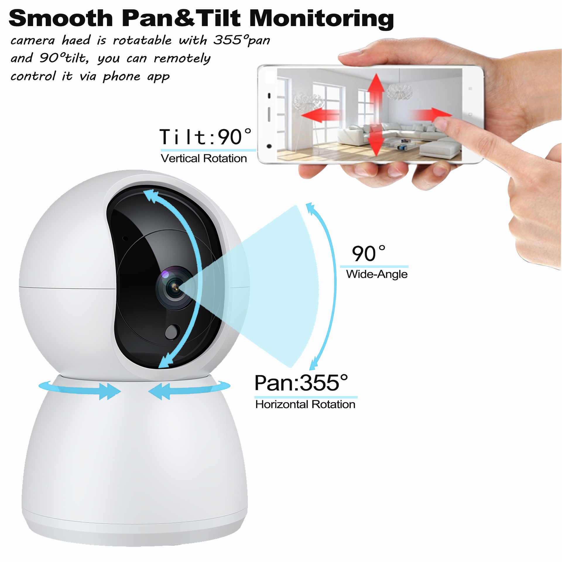 Explosiva transfronteriza graffiti teléfono inteligente monitoreo remoto tuya pt cam máquina de cabeza oscilante interior cámara inalámbrica