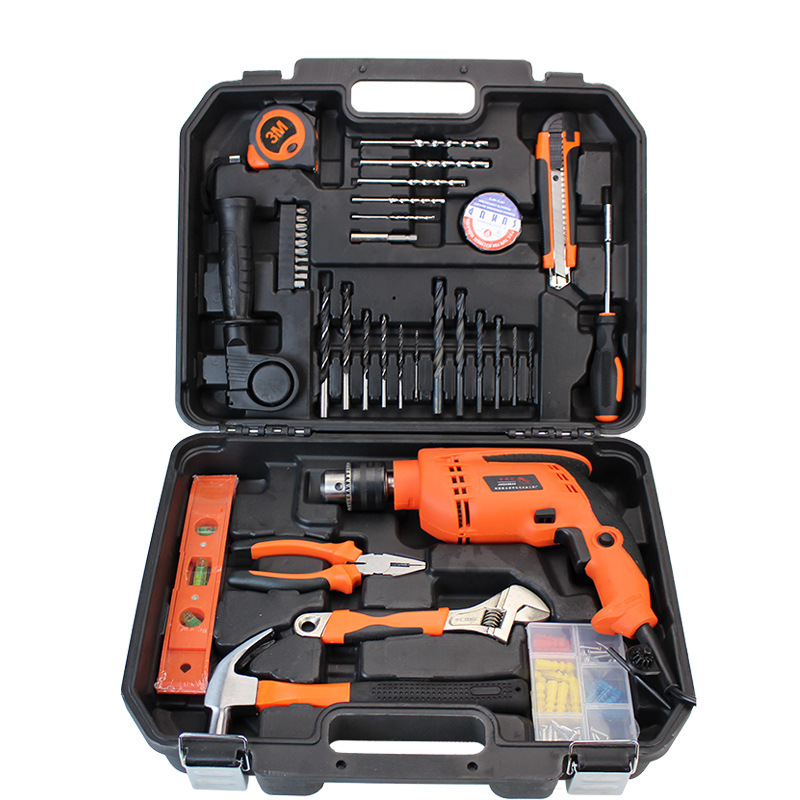 Taladro eléctrico Juego completo Caja de herramientas para el hogar Taladro de mano 13mm Taladro de impacto Herramientas combinadas Reparación de automóviles Herramientas de electricista image 11