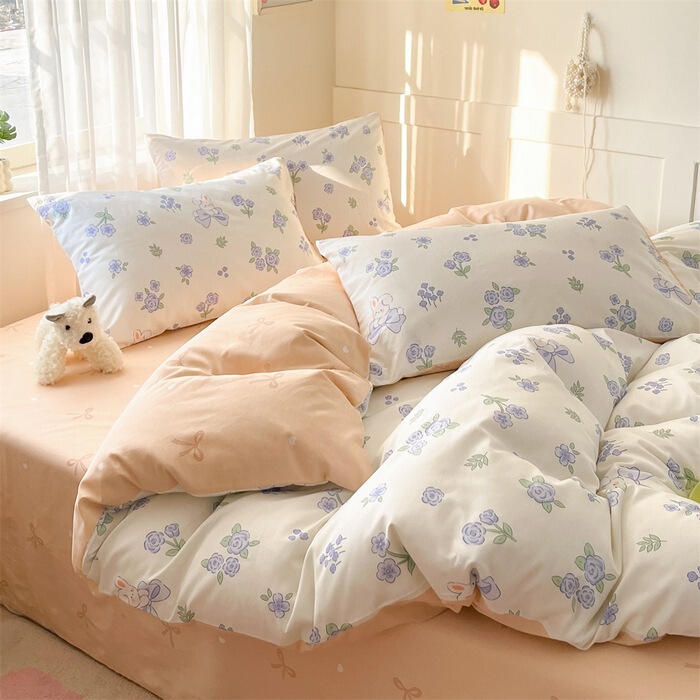 Class a Pure Cotton Student Dormitory Four-Piece Set Single Bed Bunk Bed Bedding Pure Cotton Skin-Friendly All-Season Style Class a Pure Cotton Student Dormitory Four-Piece Set Single Bed Bunk Bed Bedding Pure Cotton Skin-Friendly All-Season Style