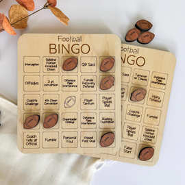 跨境定制Bingo Game宾果游戏家庭派对游戏之夜木制棋盘游戏板