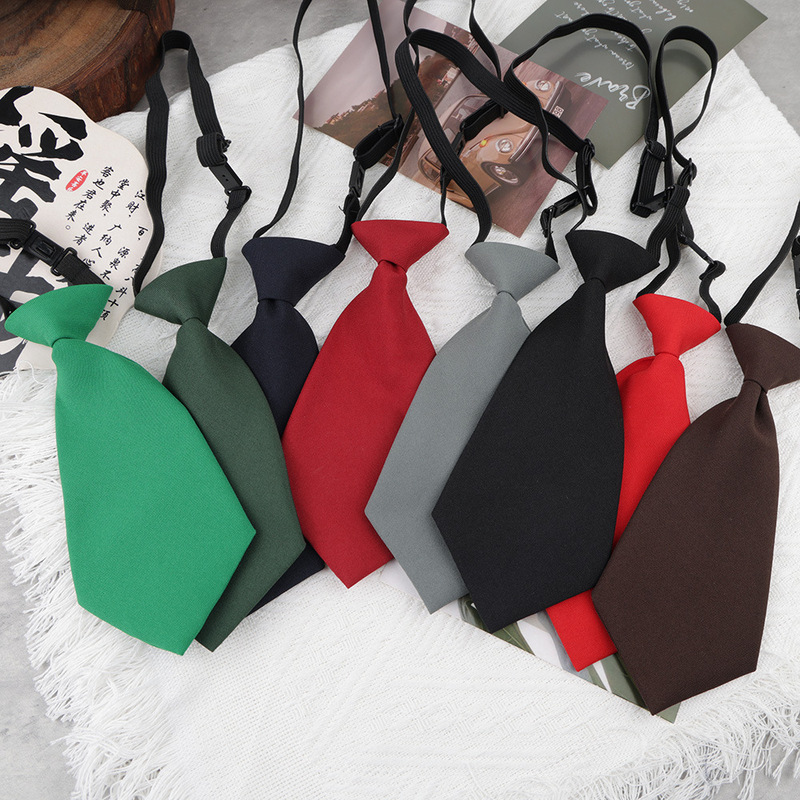No-Knot Jk Ties for Boys and Girls, Solid Color Cute Student Shirt Accessories, Lazy Ties, Factory Wholesale in Stock