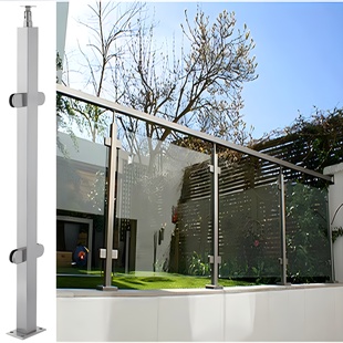 Tempered Glass Railing Stair Handrail Simple Modern Balcony Guardrail Indoor Home Self-Built House Stainless Steel Column