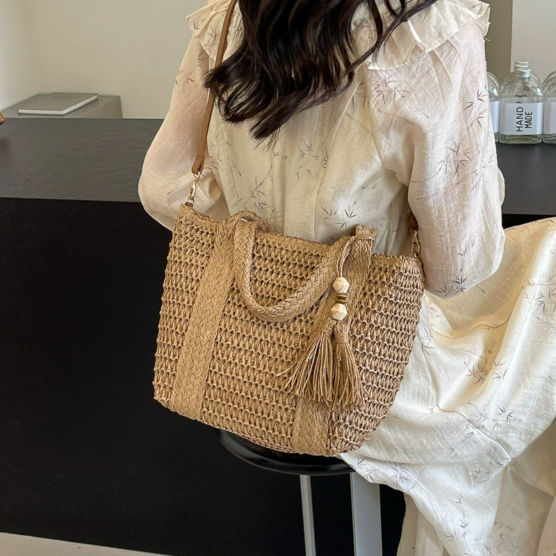 Корзина, вязанная handmade сумка, соломенная ручная сумка через плечо