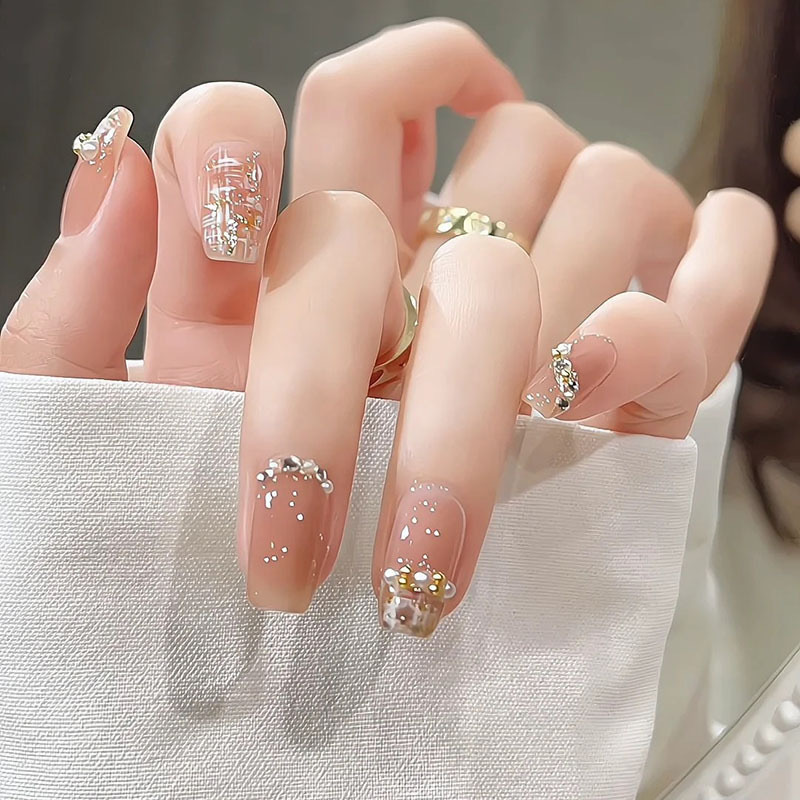 Nude Machine-Wearable Nails, Sweet Girl Nail Art Pieces Wholesale, Butterfly Fake Nail Patches, Removable, Brightening Nails, Ultra-Thin Nude Machine-Wearable Nails, Sweet Girl Nail Art Pieces Wholesale, Butterfly Fake Nail Patches, Removable, Brightening Nails, Ultra-Thin