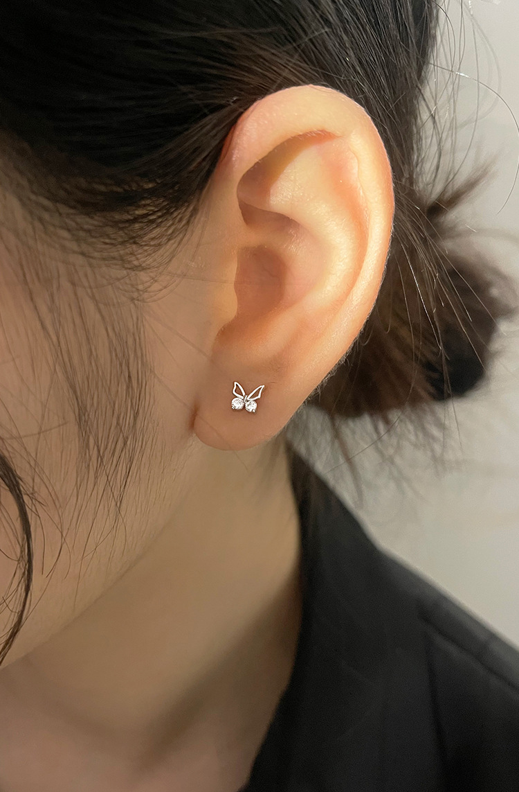 Sunburst Hollow Sparkling Diamond Butterfly Stud Earrings For Women_voghion.com