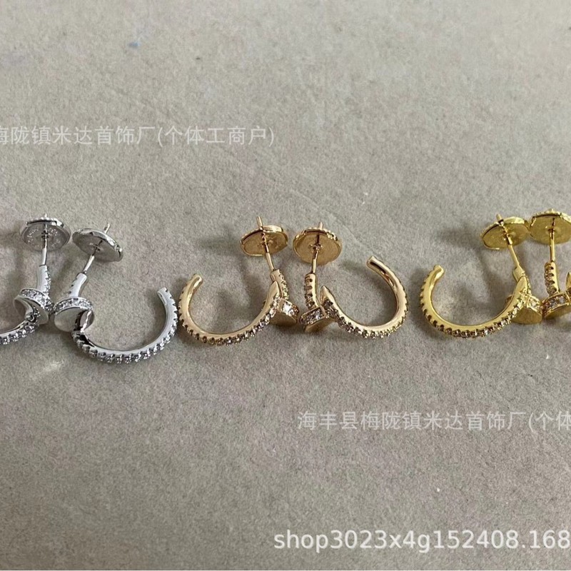 新しいカジア光沢のあるネイルイヤリング高バージョンイヤリング工場直接卸売|undefined