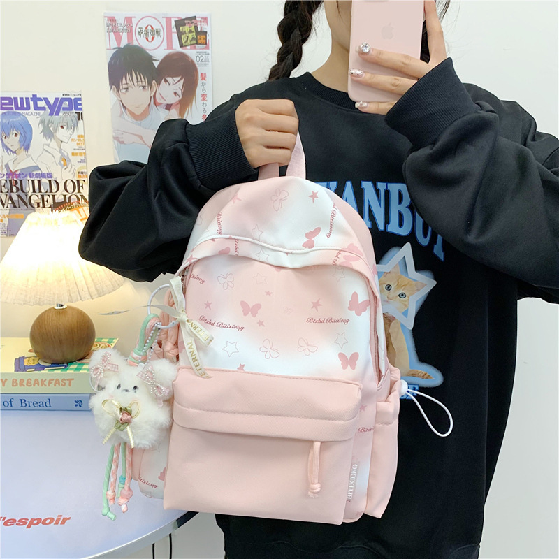 高颜值小清新甜美少女双肩包可爱卡通大容量背包初高中大学生书包|undefined