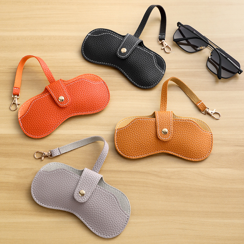 Caja de gafas de sol para la miopía retro bolsa de gafas de sol portátil caja de gafas de botón bolsa de almacenamiento de gafas de moda simple