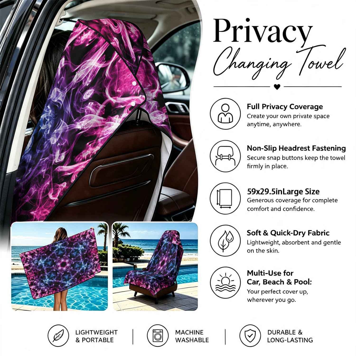 Geometric Bath Towel Car Seat Cover 2-in-1 Microfiber Outdoor Beach Car Dual-Use Universal Seat Cushion