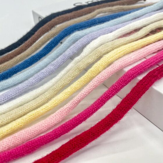 Double-layer hollow wool knitting with micro-elastic clothing accessories shoes and hats flower packaging lace bow handmade diy