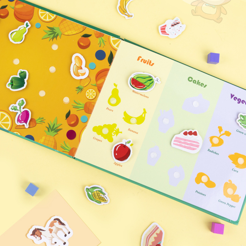 Educación temprana de los niños Ilustración libro de pasta tranquila Velcro pasta alfabetización Montessori bebé pegatina libro juguetes educativos