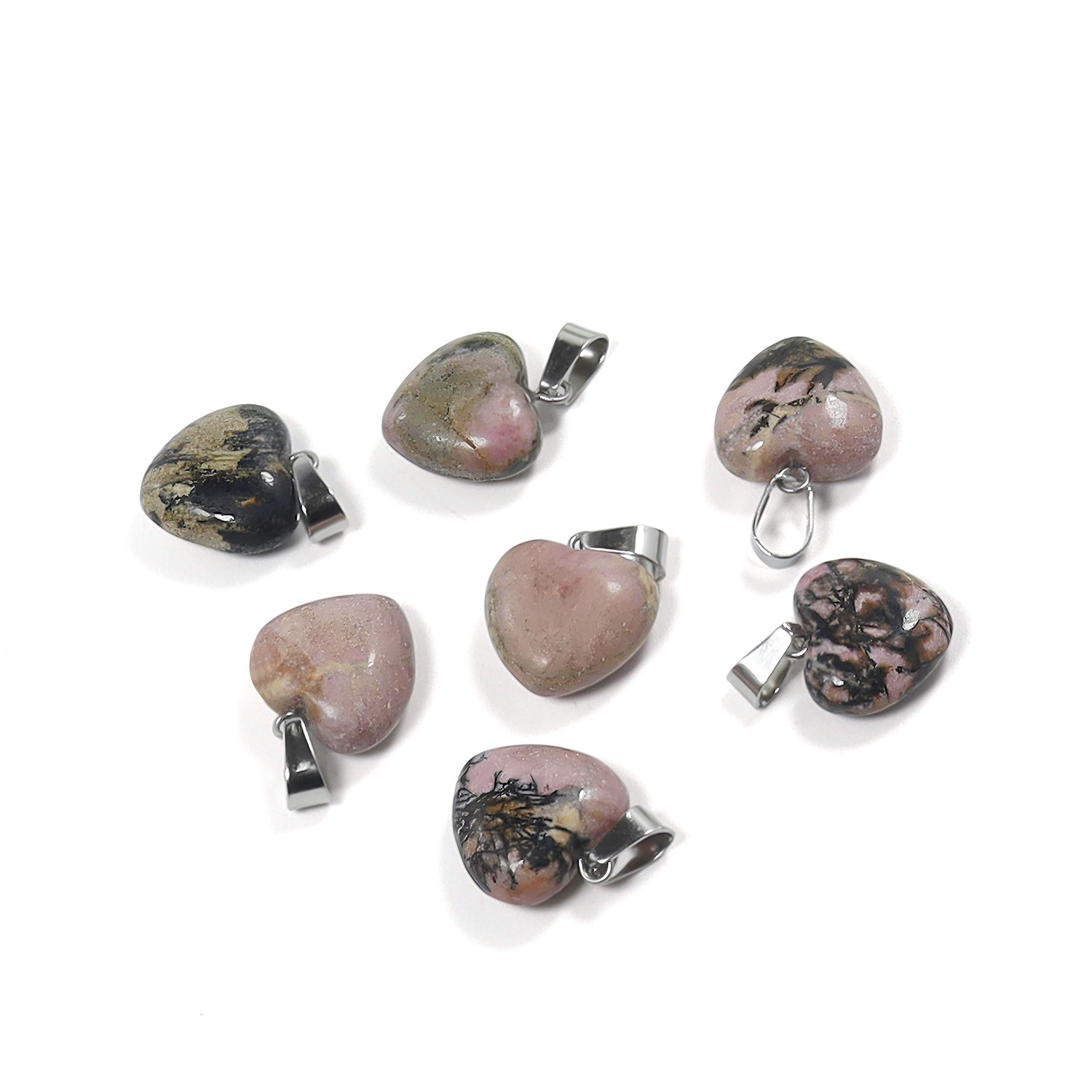 Transfronterizo Amazonas polvo de cristal caballo colgante 16mm pequeño corazón de melocotón regalo de día de San Valentín colgante de gemas naturales en forma de corazón