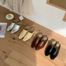 2026春法式包头拖鞋女外穿懒人复古穆勒休闲平底单鞋半拖鞋潮
