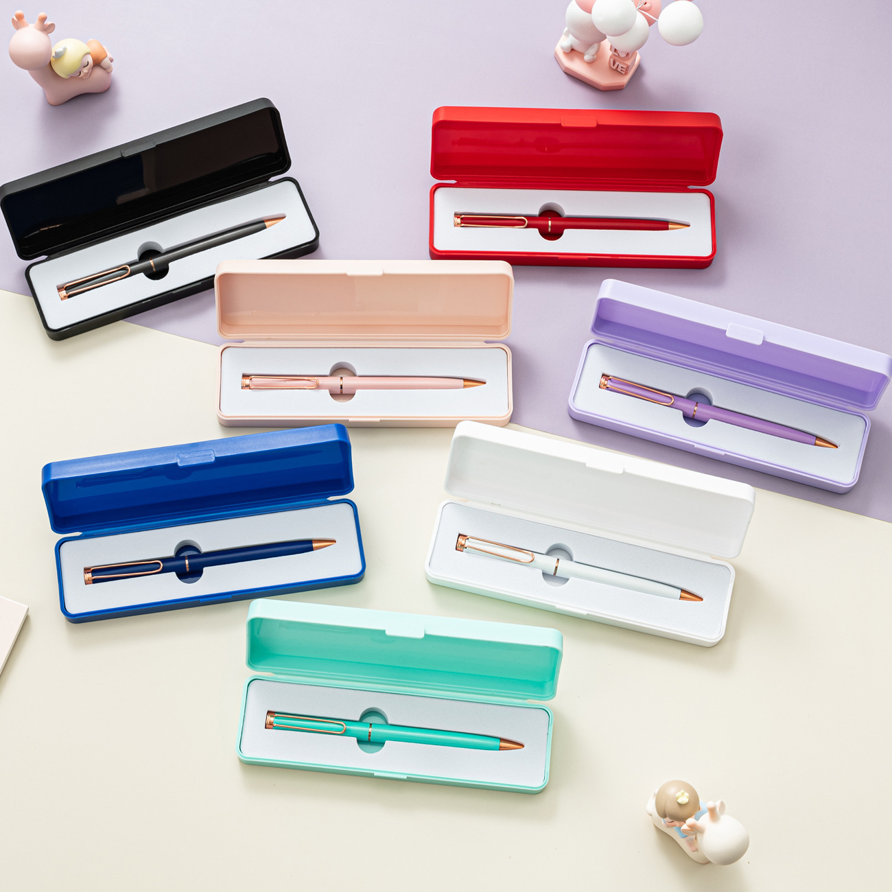 Coreano ins caja de lápiz de dibujos animados de color caramelo creativo macarón PP caja de papelería de plástico caja de regalo de bolígrafo de estudiantes