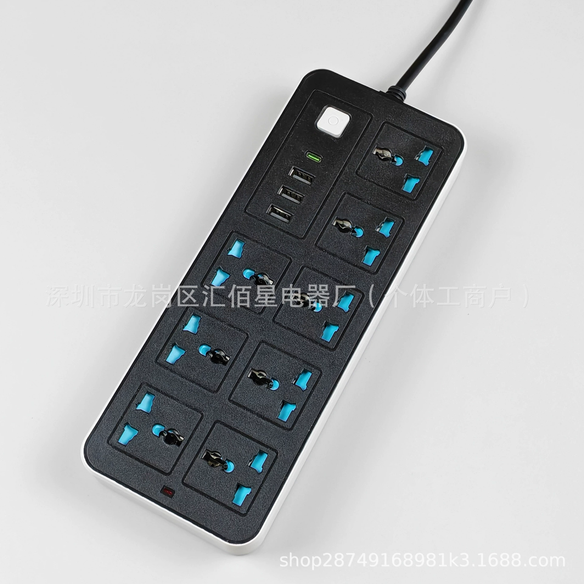 Сетевой фильтр для Африки, универсальные гнёзда, USB+TYPE-C, защита от перегрузки, многофункциональная розетка с кабелем и лампой
