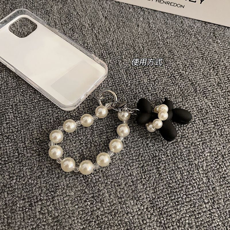 Coreano insdiy perla corta pulsera de teléfono móvil colgante CCD colgante de la cámara colgante bolso colgante colgante