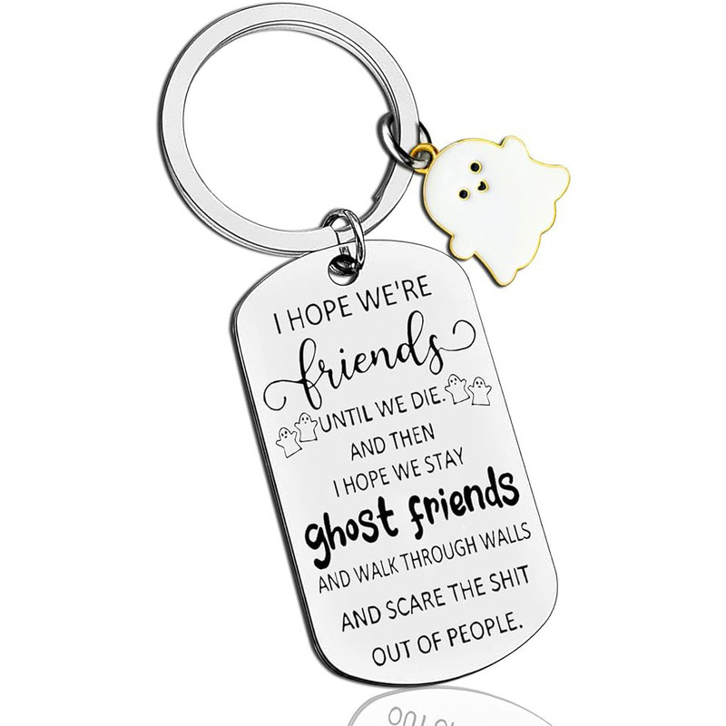 Halloween Gift for Best Friend Keychain Gift for Women Friend Birthday Gift Cute Ghost Pendant