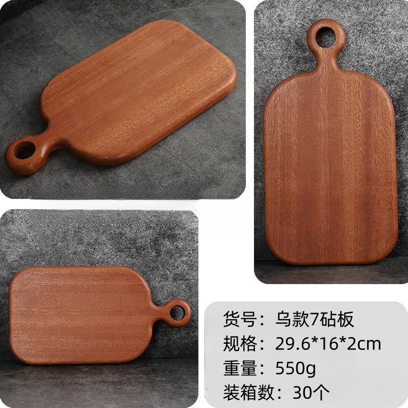Ébano creativo tabla de cortar de madera maciza cocina tabla de cortar de madera multifuncional tablero de pan bandeja en stock al por mayor