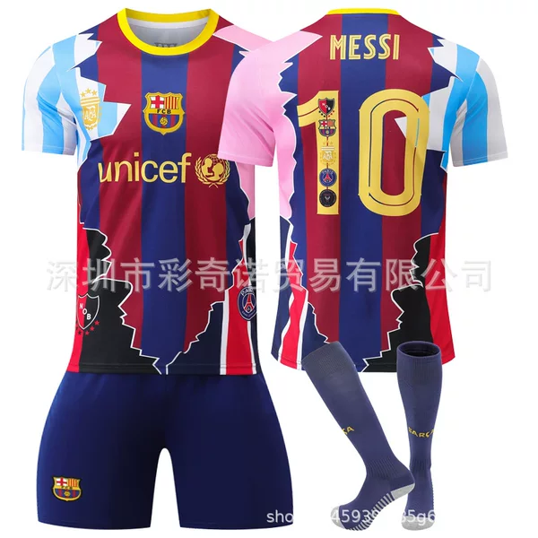 2526 Football Uniform Commemorative Edition Real Madrid No. 7 Ronaldo Barcelona No. 10 Messi No. 11 Neymar Kidsren's Adult Football