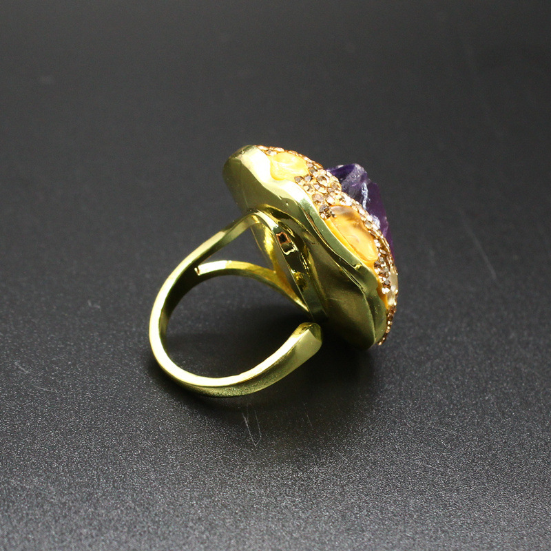 25g Weight Open Rings Classification Adjustable Ring Size 1 Piece Quantity Holiday, Daily Occasion natural stone Material Geometric Pattern Unisex Gender Plating, Healing Design Vintage Style, Classic Style Style Unisex Natural Stone Plating Healing Geometric Open Rings Healing Crystals Jewelry 4