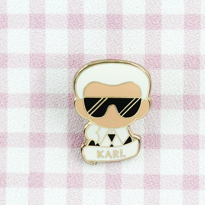 Personalized Artist Badge Enamel Pin Karl Lagerfeld Cartoon Metal Brooch Accessories