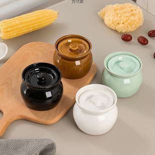 Ceramic Stew Pot with Lid for Stewing Soup and Steaming Eggs, Chinese-Style Shaxian Snack Ceramic Soup Pot Wholesale