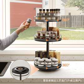 跨境桌面多层旋转置物架 家用吧台咖啡饮品洗漱用品多功能收纳架