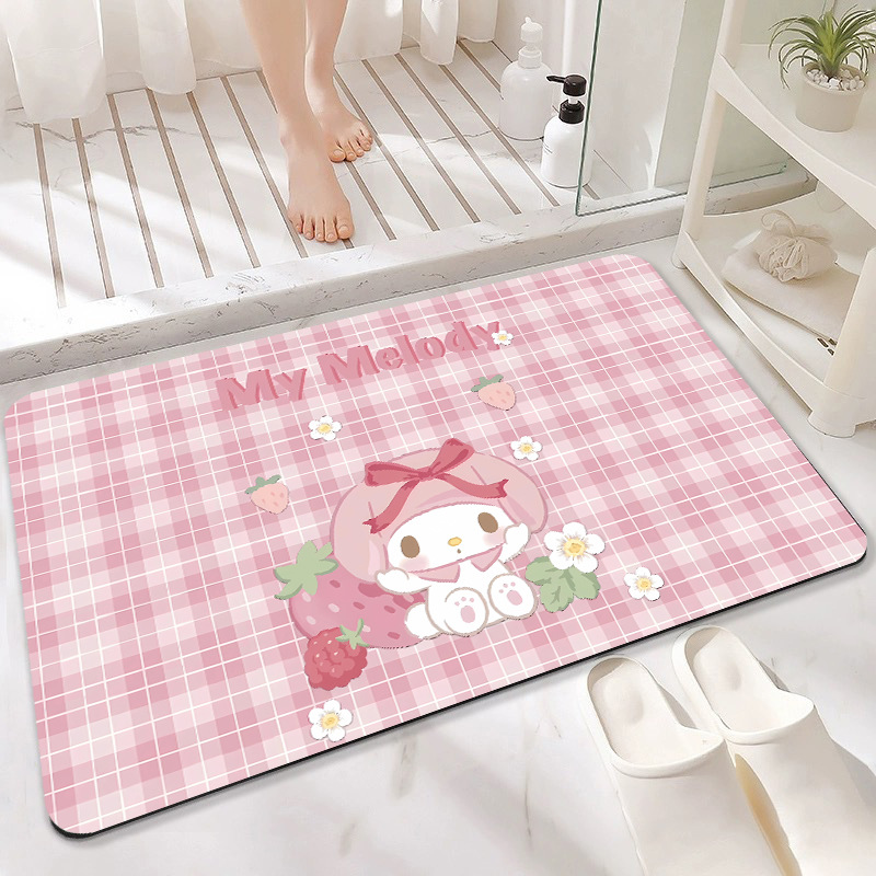 핑크 격자 무늬 포도 메로 티