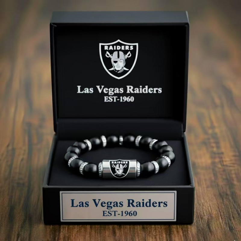 Obsidian Beaded Bracelet Fan Gift Stainless Steel Cylindrical Color-Printed Diamond Ring Bracelet Football Team Commemorative Bracelet Obsidian Beaded Bracelet Fan Gift Stainless Steel Cylindrical Color-Printed Diamond Ring Bracelet Football Team Commemorative Bracelet