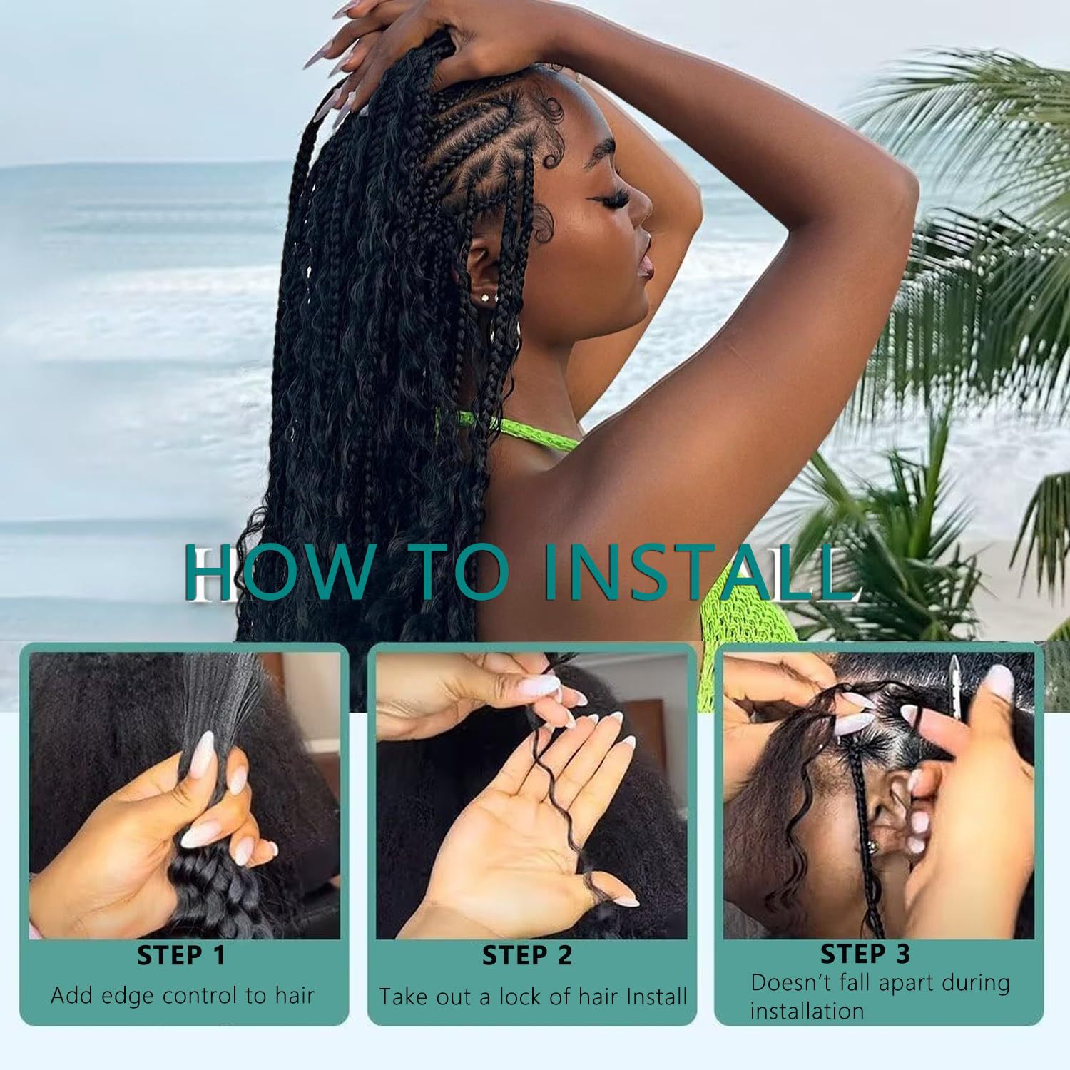 Deep Wave Perruca de cabello real Boho Braids Extensiones de cabello Human Hair Bulk Perruca de cabello