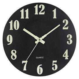恒达斯装饰夜光挂钟简约木质钟表计时钟时钟亚马逊热卖创意石英钟