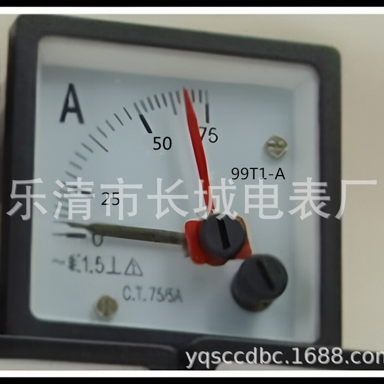 长城电表厂 99T1 75/5A 交流指针电流表 双针 防爆表 48*48