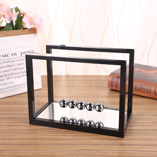 Creative Ornaments Glass Mirror Newton's Pendulum Billiard Ball Physics Law Impact Balance Ball Teacher's Day Student Gift