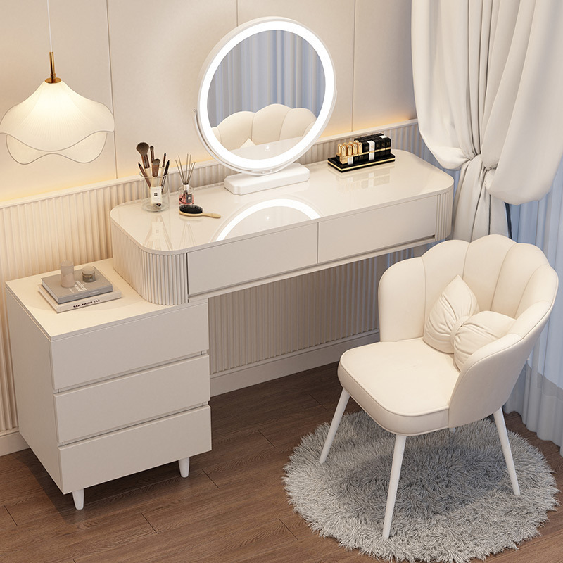 2025 New Cream Style Dressing Table Modern Simple Bedroom Simple Small Apartment Light Luxury Dressing Table