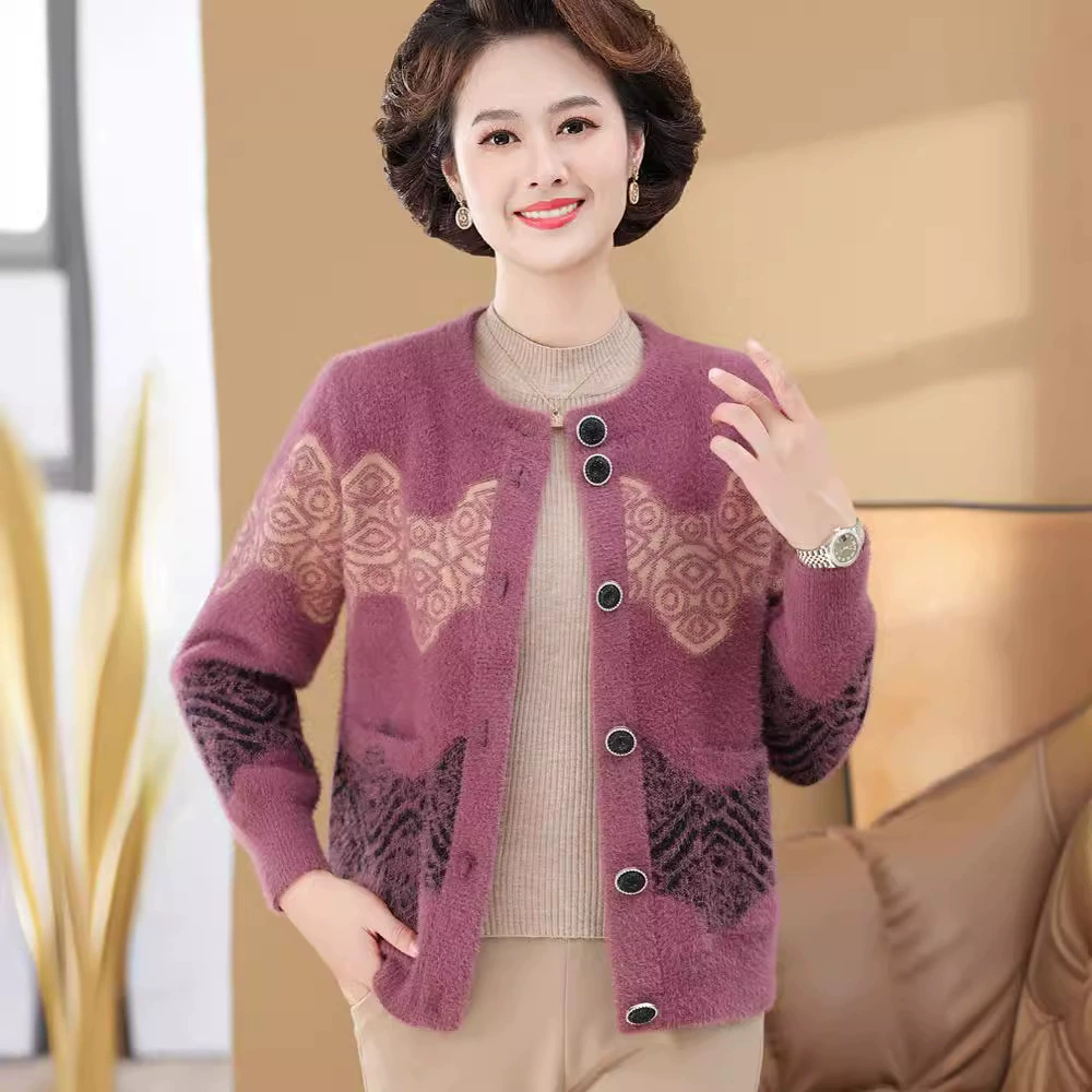 Мама весенняя и осенняя норковая шерстяная куртка новый иностранный дух